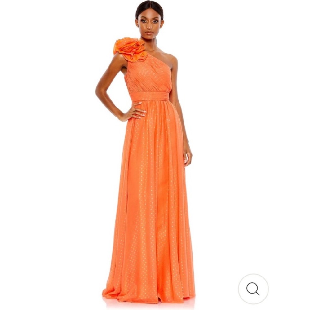 Elegant Orange One-Shoulder Dress